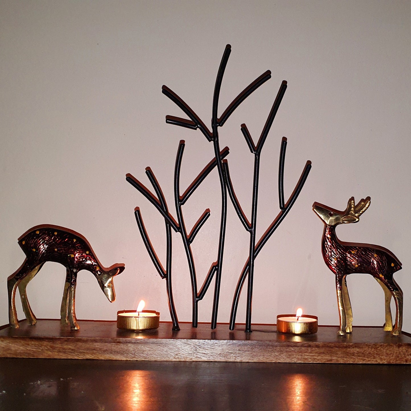 Glittering Deer Candle Stand