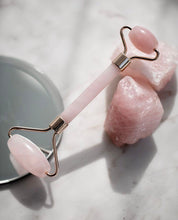 Load image into Gallery viewer, Rose Quartz Facial Roller &amp; Gua Sha Sculpting Tool Set
