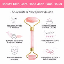 Load image into Gallery viewer, Rose Quartz Facial Roller &amp; Gua Sha Sculpting Tool Set
