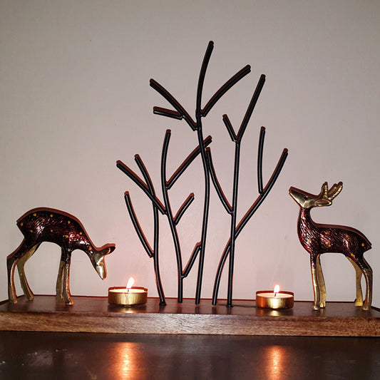 Glittering Deer Candle Stand