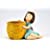Dreamy Girl with Basket Shape Planter