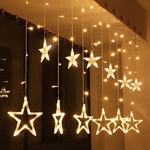 Star Curtain String Lights with Flashing Modes Decoration