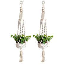 Load image into Gallery viewer, Macrame Plant Hanger 2 Pack Plant Hanger Cotton Rope Plant Hangers Indoor Outdoor
