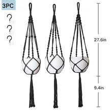 Load image into Gallery viewer, Plant Hanger 3pcs Black Indoor Hanging Planter Basket Flower Pot Holder
