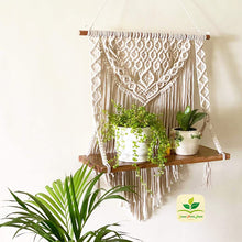 Load image into Gallery viewer, Macrame Boho Wall Hanging Shelf
