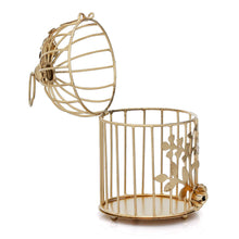 Load image into Gallery viewer, Big Gold Color Metal Bird Cage Tea Light Holder
