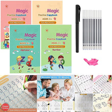 Load image into Gallery viewer, Magic Practice Reusable Copybook ( Set of 4 Books + Free Pen + 10 Refills )
