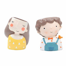 Load image into Gallery viewer, Small Bird Boy and  Girl Shape Resin Planter
