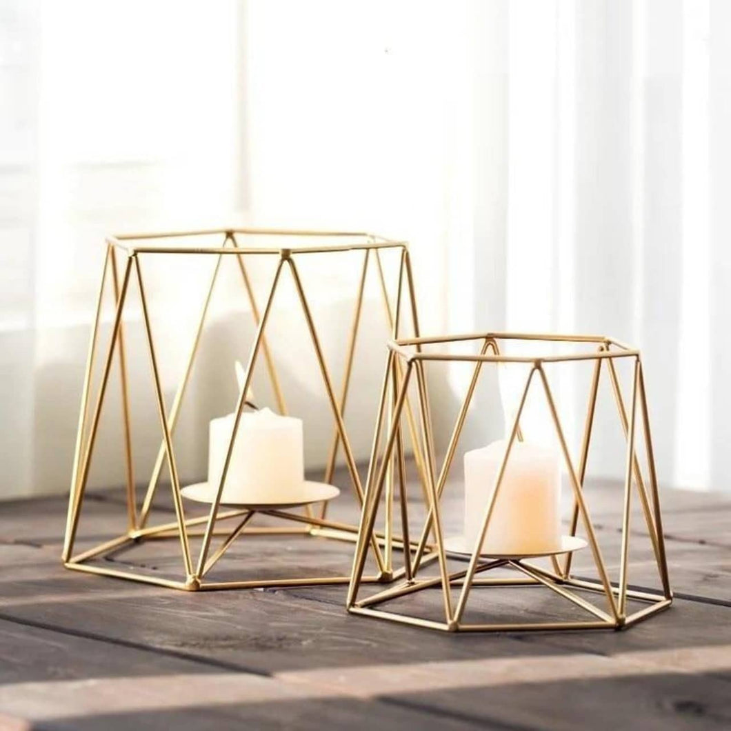 Gold- Table Candle Holder ( Set of 2 )